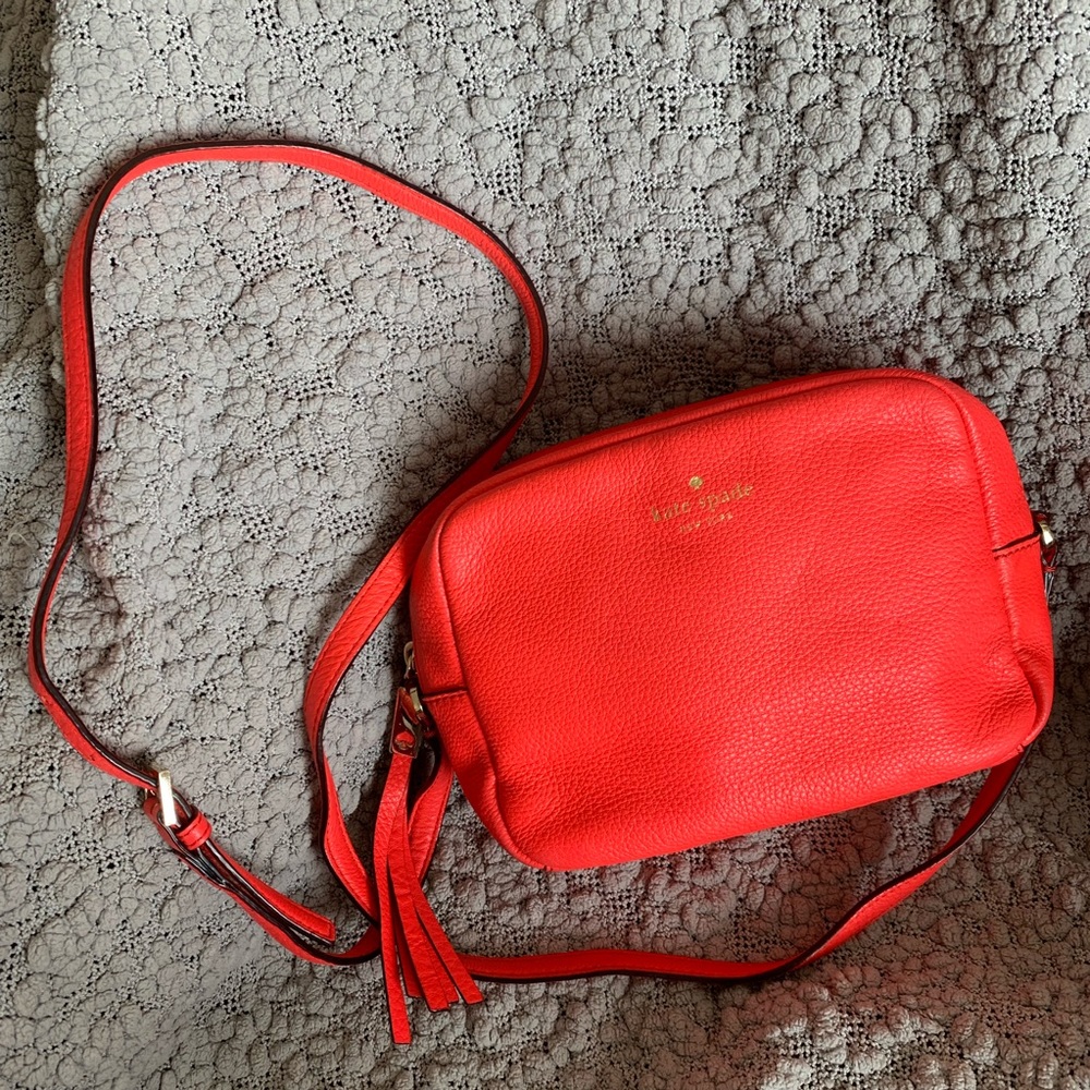 Kate Spade Poppy Red Small Leather Crossbody Purse